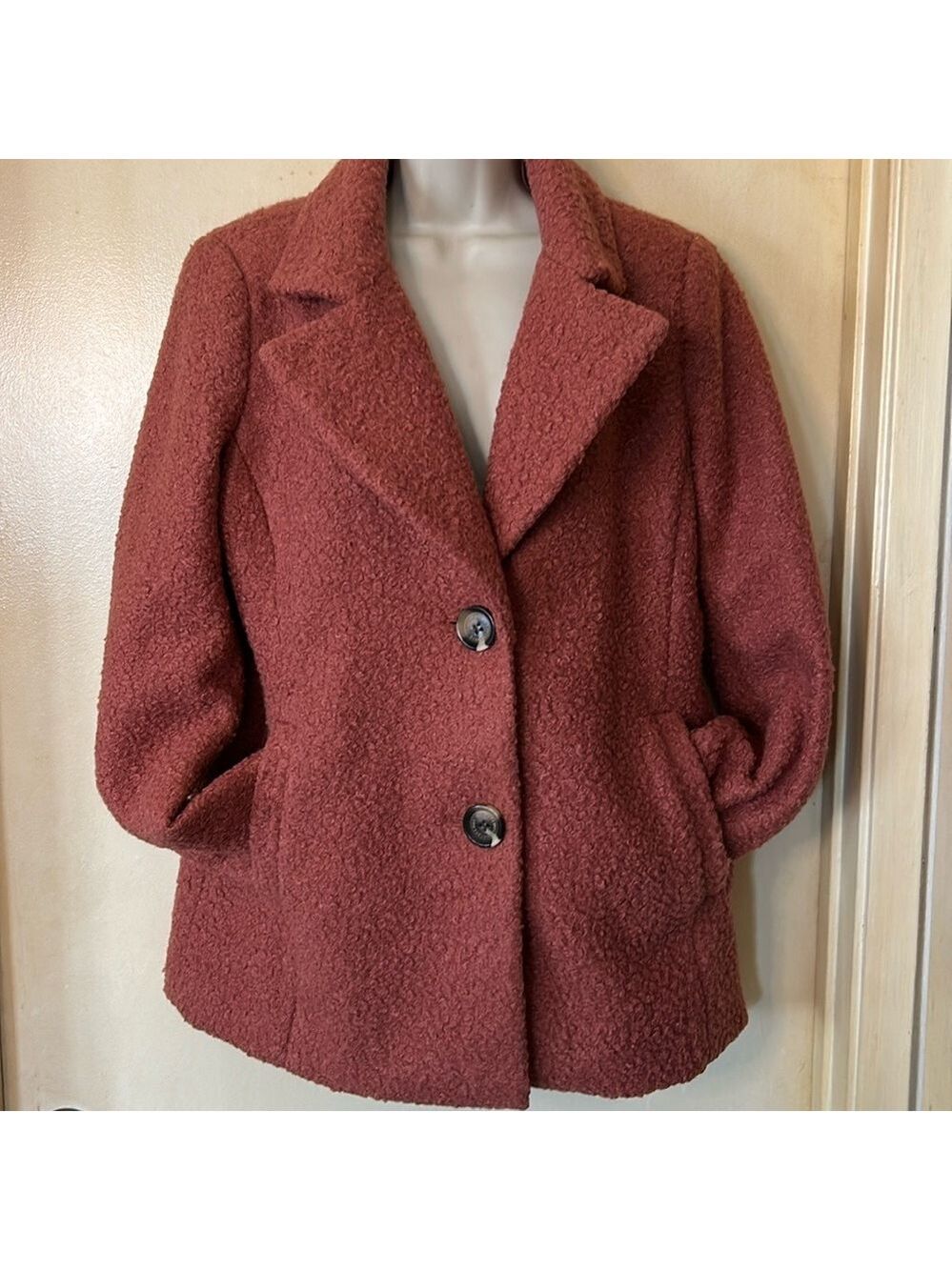 Sam Edelman Women's Cozy Sherpa Jacket in Dusty Rose size S - Picture 5 of 12
